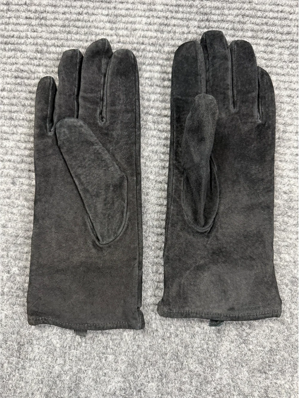 Vintage Black Genuine Leather Gloves Women’s Size M Acrylic Lined Dress Gloves